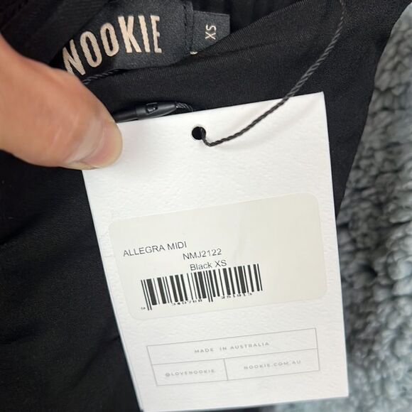 Nookie Chain Strap Allegra Midi Cocktail Sheath Dress MEDIUM in Black - Picture 4 of 8